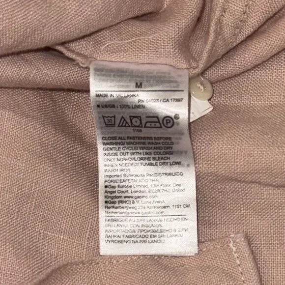 BANANA REPUBLIC. STANDARD-FIT LINEN RESORT SHIRT * SIZE MEDIUM * PINK - Picture 5 of 6